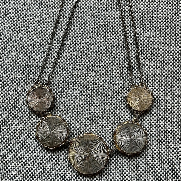 ✨ Talbots Sun Burst Gold and Pearl-like cabochon Statement Necklace ✨ - Picture 14 of 17